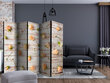 5-daļīgs aizslietnis - Wood & Roses II [Room Dividers] cena un informācija | Aizslietņi | 220.lv