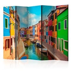 5-daļīgs aizslietnis - Colorful Canal in Burano II [Room Dividers] cena un informācija | Aizslietņi | 220.lv