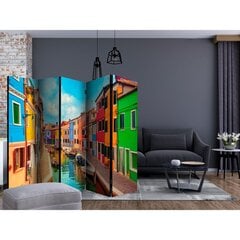 5-daļīgs aizslietnis - Colorful Canal in Burano II [Room Dividers] cena un informācija | Aizslietņi | 220.lv