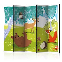 5-daļīgs aizslietnis - Funny animals II [Room Dividers] cena un informācija | Aizslietņi | 220.lv