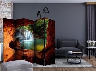 5-daļīgs aizslietnis - Cave: Forest Waterfall II [Room Dividers] cena un informācija | Aizslietņi | 220.lv