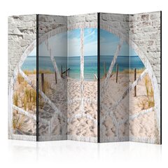 5-daļīgs aizslietnis - Window View - Beach II [Room Dividers] cena un informācija | Aizslietņi | 220.lv