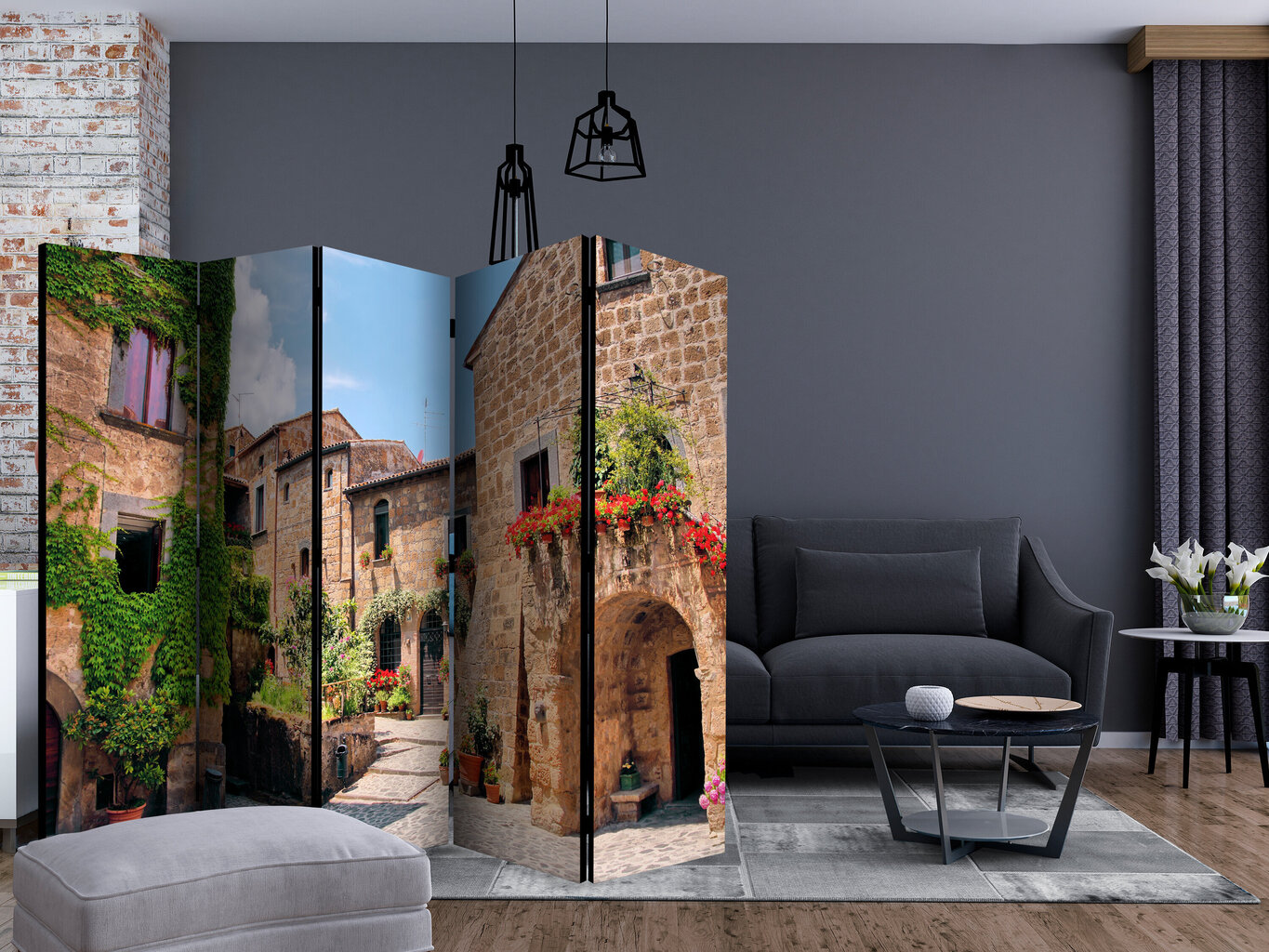5-daļīgs aizslietnis - Tuscan alley II [Room Dividers] cena un informācija | Aizslietņi | 220.lv
