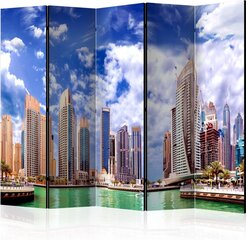 5-daļīgs aizslietnis - Cumulus over Dubai II [Room Dividers] cena un informācija | Aizslietņi | 220.lv