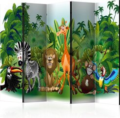 5-daļīgs aizslietnis - Jungle Animals II [Room Dividers] cena un informācija | Aizslietņi | 220.lv