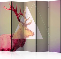 5-daļīgs aizslietnis - deer (graphic pattern) II [Room Dividers] cena un informācija | Aizslietņi | 220.lv