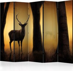 5-daļīgs aizslietnis - Deer in his natural habitat II [Room Dividers] cena un informācija | Aizslietņi | 220.lv