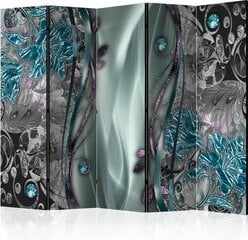 5-daļīgs aizslietnis - Floral Curtain (Turquoise) II [Room Dividers] cena un informācija | Aizslietņi | 220.lv