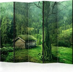 5-daļīgs aizslietnis - Green seclusion II [Room Dividers] cena un informācija | Aizslietņi | 220.lv