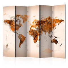 5-daļīgs aizslietnis - World in brown shades II [Room Dividers] cena un informācija | Aizslietņi | 220.lv