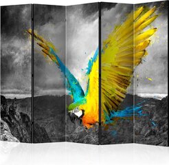 5-daļīgs aizslietnis - Exotic parrot II [Room Dividers] cena un informācija | Aizslietņi | 220.lv