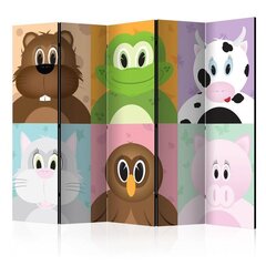 5-daļīgs aizslietnis - Cheerful animals II [Room Dividers] cena un informācija | Aizslietņi | 220.lv