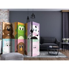 5-daļīgs aizslietnis - Cheerful animals II [Room Dividers] cena un informācija | Aizslietņi | 220.lv