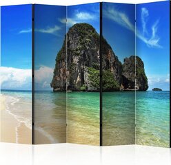 5-daļīgs aizslietnis - Exotic landscape in Thailand, Railay beach II [Room Dividers] cena un informācija | Aizslietņi | 220.lv