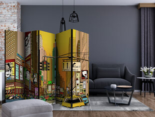 5-daļīgs aizslietnis - Vibrant city - NY II [Room Dividers] cena un informācija | Aizslietņi | 220.lv