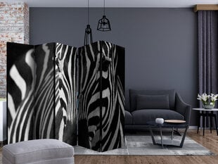 5-daļīgs aizslietnis - White with black stripes II [Room Dividers] cena un informācija | Aizslietņi | 220.lv