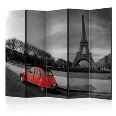 5-daļīgs aizslietnis - Eiffel Tower and red car II [Room Dividers] cena un informācija | Aizslietņi | 220.lv