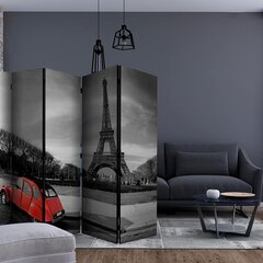 5-daļīgs aizslietnis - Eiffel Tower and red car II [Room Dividers] cena un informācija | Aizslietņi | 220.lv