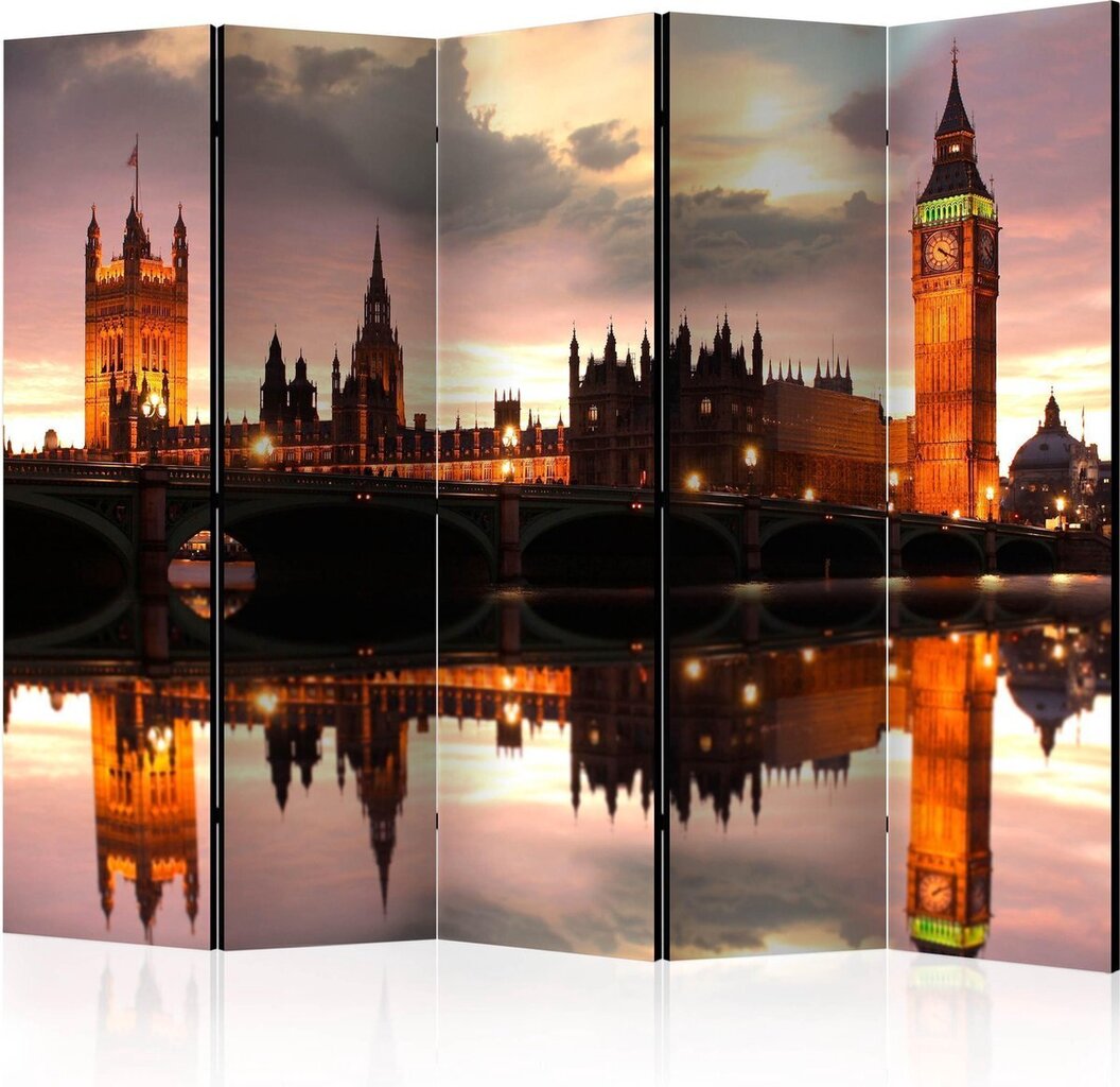 5-daļīgs aizslietnis - Big Ben in the evening, London II [Room Dividers] цена и информация | Aizslietņi | 220.lv