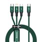 Baseus Rapid 3in1 USB Typ C - USB Typ C / Lightning / micro USB cable 20 W 1,5 m green (CAMLT-SC06) cena un informācija | Savienotājkabeļi | 220.lv