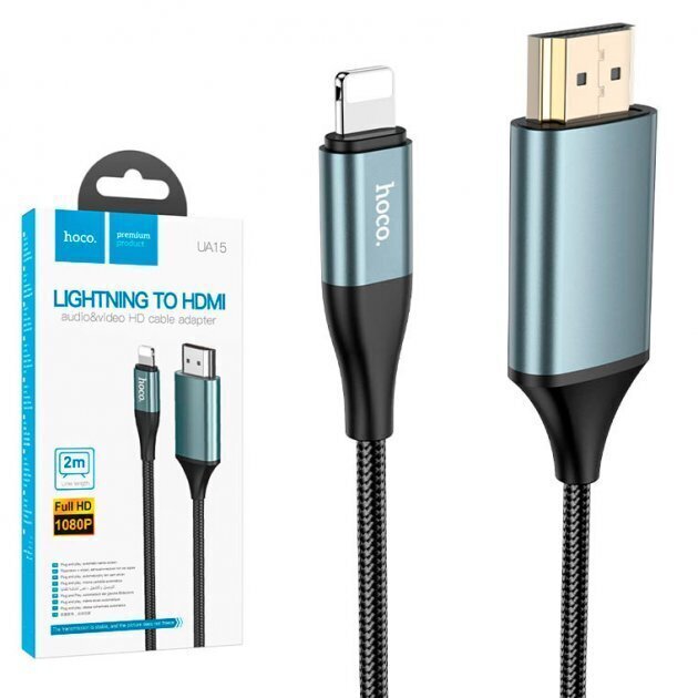 Kabeļa (vadu) adapteris / adapteris Lightning -> HDMI pārveidotājs HOCO UA15 цена и информация | Adapteri un USB centrmezgli | 220.lv