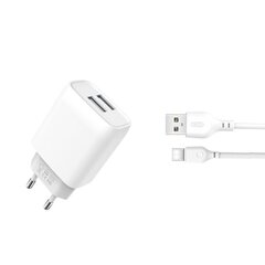 XO wall charger L57 2x USB 2,4A white цена и информация | Зарядные устройства для телефонов | 220.lv