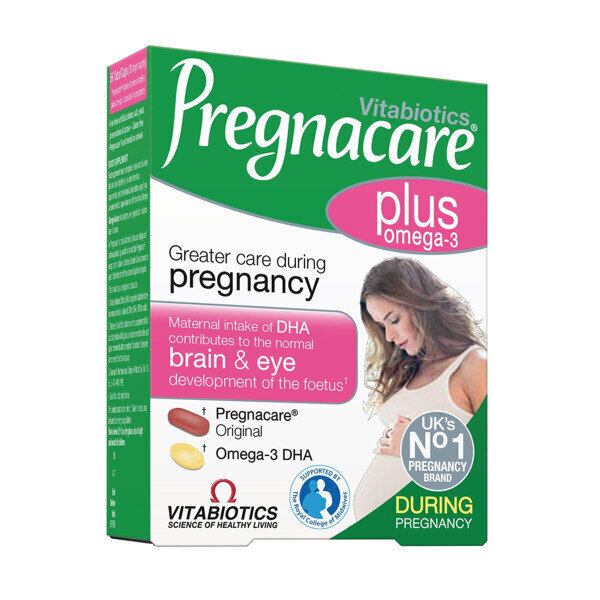 Uztura bagātinātājs Pregnacare Plus Omega-3 caps.N56 (2x28) cena un informācija | Vitamīni, preparāti, uztura bagātinātāji labsajūtai | 220.lv