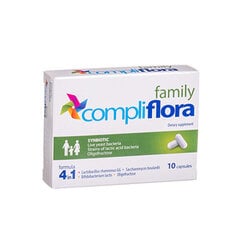 COMPLI FLORA FAMILY +, порошок, 10 пакетиков цена и информация | Витамины, пищевые добавки, препараты для хорошего самочувствия | 220.lv