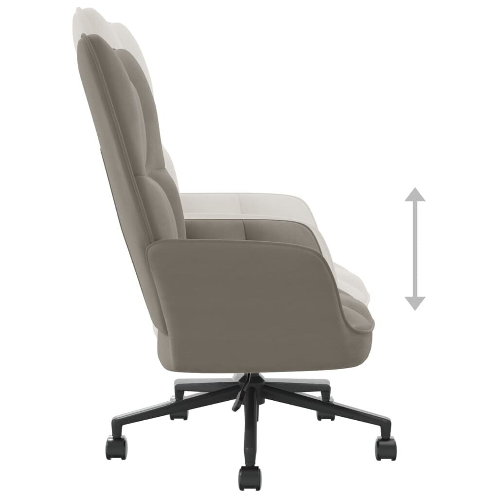 vidaXL atpūtas krēsls, gaiši pelēks samts cena un informācija | Atpūtas krēsli | 220.lv