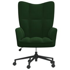 vidaXL atpūtas krēsls, tumši zaļš samts cena un informācija | Atpūtas krēsli | 220.lv