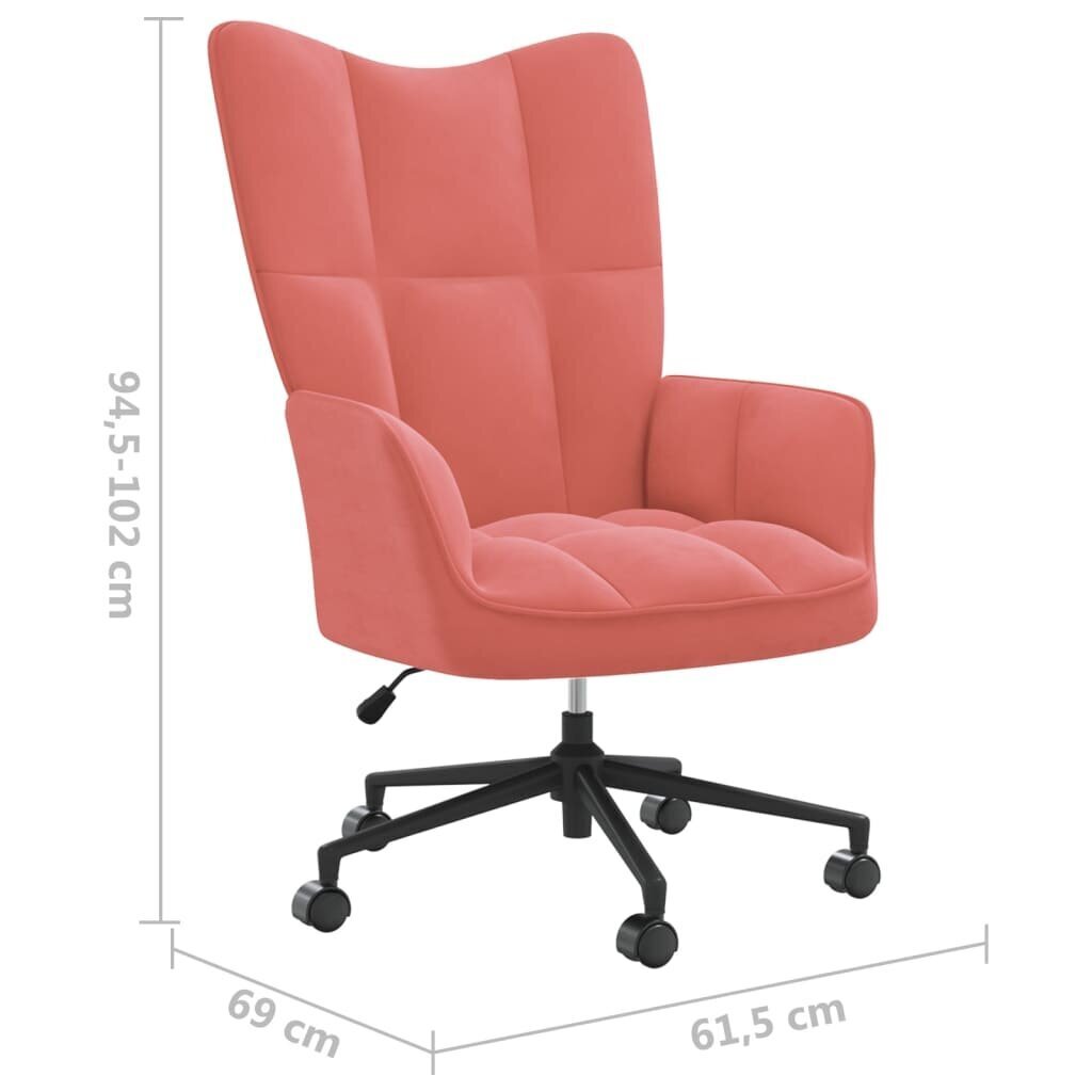 vidaXL atpūtas krēsls, rozā samts cena un informācija | Atpūtas krēsli | 220.lv