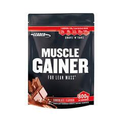Muscle Gain Powder / Leader Muscle Gainer, Šokolāde, 800 g cena un informācija | Uztura bagātinātāji, preparāti muskuļu masas palielināšanai | 220.lv