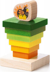 Cubika™ Attīstošā koka piramīda EKO piramīda - 15 cena un informācija | Rotaļlietas zīdaiņiem | 220.lv