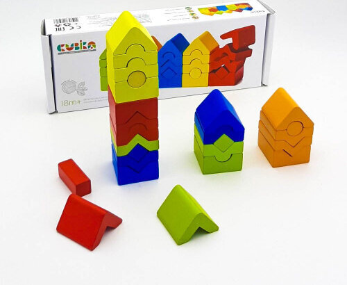 Cubika™ Attīstošā koka piramīda EKO torņi - 25 gab cena un informācija | Rotaļlietas zīdaiņiem | 220.lv