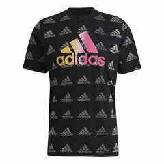 Vīriešu T-krekls ar īsām piedurknēm Adidas Essentials Gradient Logo, melns S6435745 cena un informācija | Sporta apģērbs vīriešiem | 220.lv