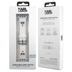 Karl Lagerfeld Karl and Choupette Watch Strap for Apple Watch 42/44mm White цена и информация | Аксессуары для смарт-часов и браслетов | 220.lv