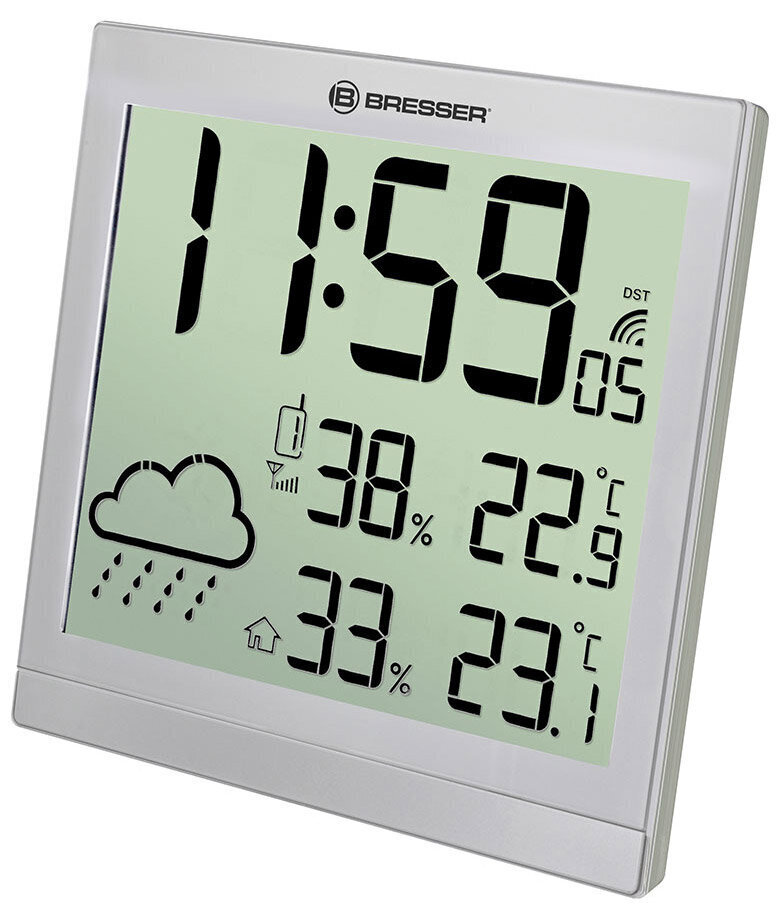 Sienas meteoroloģiskā stacija Bresser TemeoTrend JC LCD RC, sudraba krāsa cena un informācija | Meteostacijas, āra termometri | 220.lv