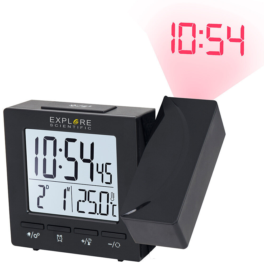 Digitālais pulkstenis ar iekšējo temperatūru Explore Scientific RC, melns cena un informācija | Meteostacijas, āra termometri | 220.lv