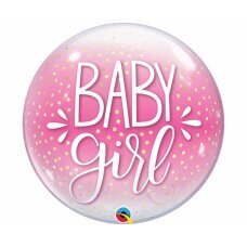 Folija balons 22 QL Bubble Baby Girl cena un informācija | Baloni | 220.lv