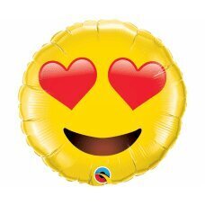 Folija balons 28 collu QL SHP Smiley Face ar sirds acīm cena un informācija | Baloni | 220.lv