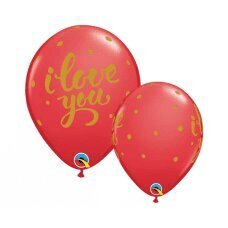 QL balons 11 ar apdruku I Love you, sarkans / 25 gab. цена и информация | Baloni | 220.lv