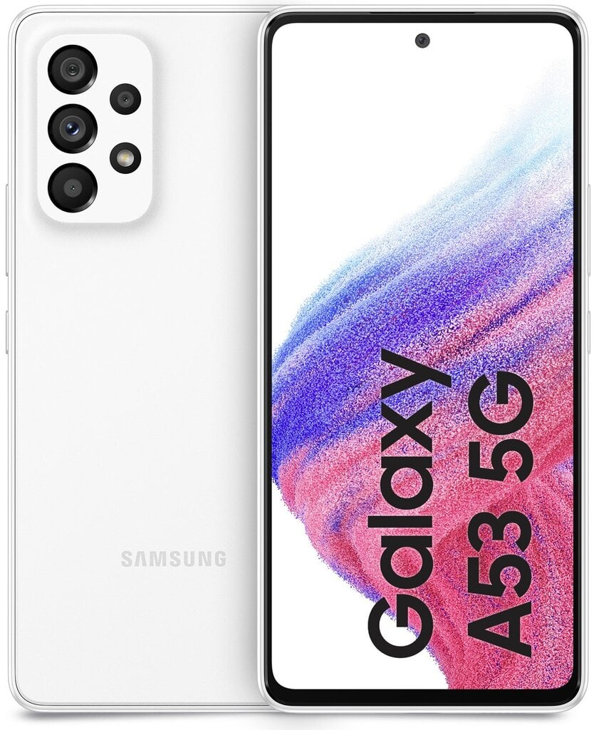 Samsung Galaxy A53 5G 8/256GB Dual SIM SM-A536BZWLEUE White cena un informācija | Mobilie telefoni | 220.lv