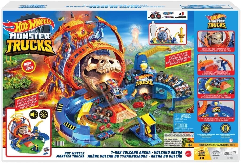 Hot Wheels Monster Trucks komplekts Volcano Arena, Gyl14 cena un informācija | Rotaļlietas zēniem | 220.lv