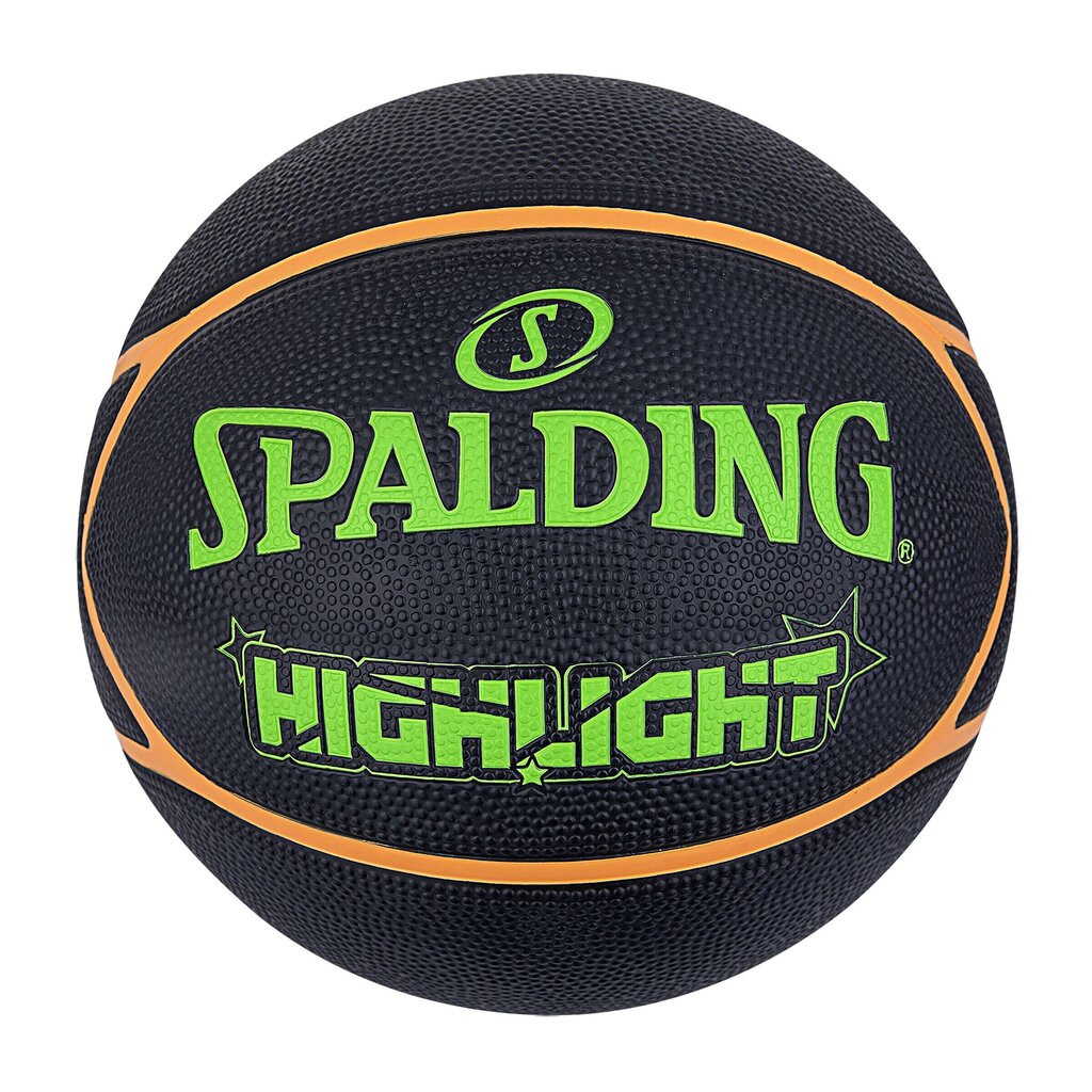 Basketbola bumba Spalding Highlight, 7. izmērs, melna/zaļa cena un informācija | Basketbola bumbas | 220.lv