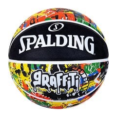 Баскетбольный мяч Spalding Graffity, размер 5, зеленый/желтый цена и информация | Баскетбольные мячи | 220.lv