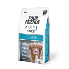 FourFriends Adult Turkey bezglutēna sausā barība jūtīgiem suņiem ar tītara gaļu, 3 kg цена и информация | Сухой корм для собак | 220.lv