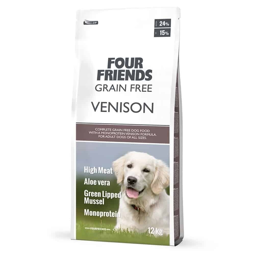 FourFriends Venison Grain Free monoproteīna bezgraudu sausā barība alerģiskiem suņiem ar brieža gaļu, 12 kg цена и информация | Sausā barība suņiem | 220.lv