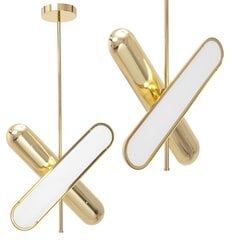 Piekaramā LED lampa X-Shape, Gold цена и информация | Люстры | 220.lv