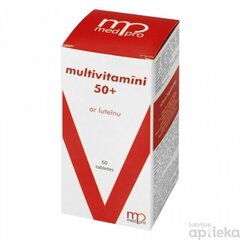 Uztura bagātinātājs Medpro Multivit 50+ ar Luteīnu tabletes, N60 cena un informācija | Vitamīni, preparāti, uztura bagātinātāji labsajūtai | 220.lv