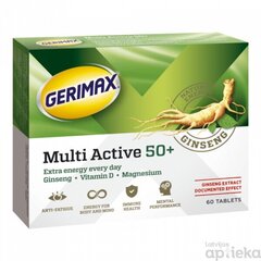 Uztura bagātinātājs Gerimax Multi Active 50+ tabletes, N60 cena un informācija | Vitamīni, preparāti, uztura bagātinātāji labsajūtai | 220.lv